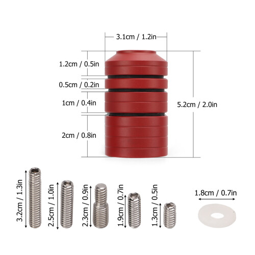 Red Aluminum Alloy Bow Stabilizer Weight Kit for Recurve and Compound Bows 2