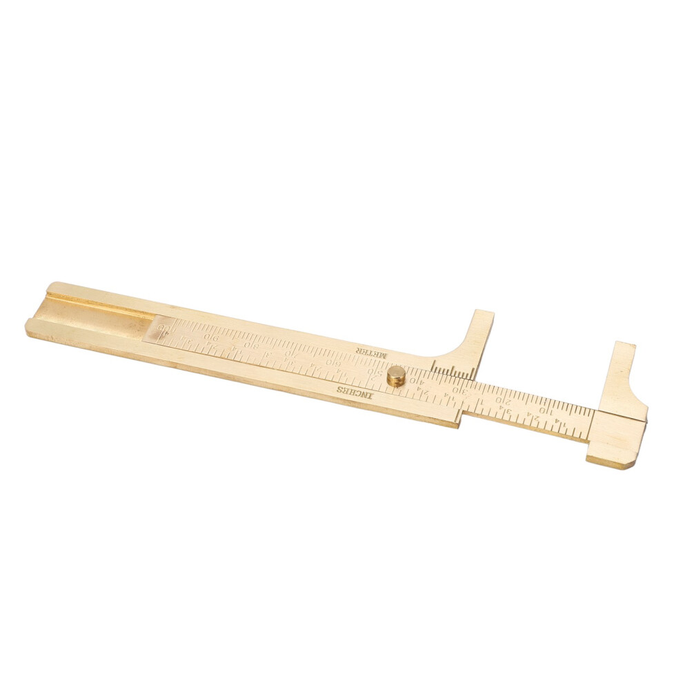 Vintage Brass Vernier Caliper 100Mm With Dual Metric Inch Scales 9351339947124