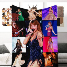 (Style A ,150x200 CM)Taylor Swift Singer Merchandise Fleece Büro Nickerchen Decke mit geometrischem Muster