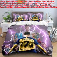 (Style A,135X200cm)Fußball Ronaldo Digitaldruck Bettbezug Kissenbezug Bettwäsche Set Schlafzimmer für
