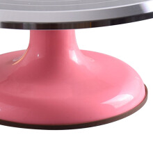 10 Zoll Drehbarer Tortendekorationsständer Professionelle Aluminiumlegierung Tortenteller für Heimdekoration Rosa