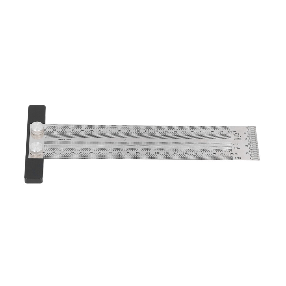 Stainless Steel Woodworking T Marking Ruler, 200Mm Carpenter Gauge 7891339954026