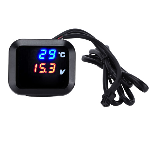 Universal DC12V 3 in 1 Temperature Volt Meter with 2