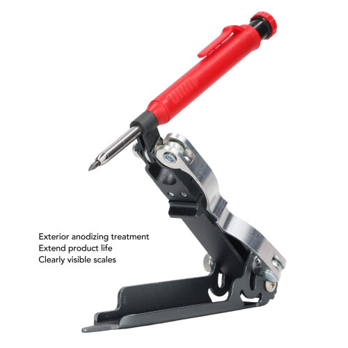 Multifunctional Aluminum Scribing Tool, Edge Ruler, Contour Gauge Gray/Red 2