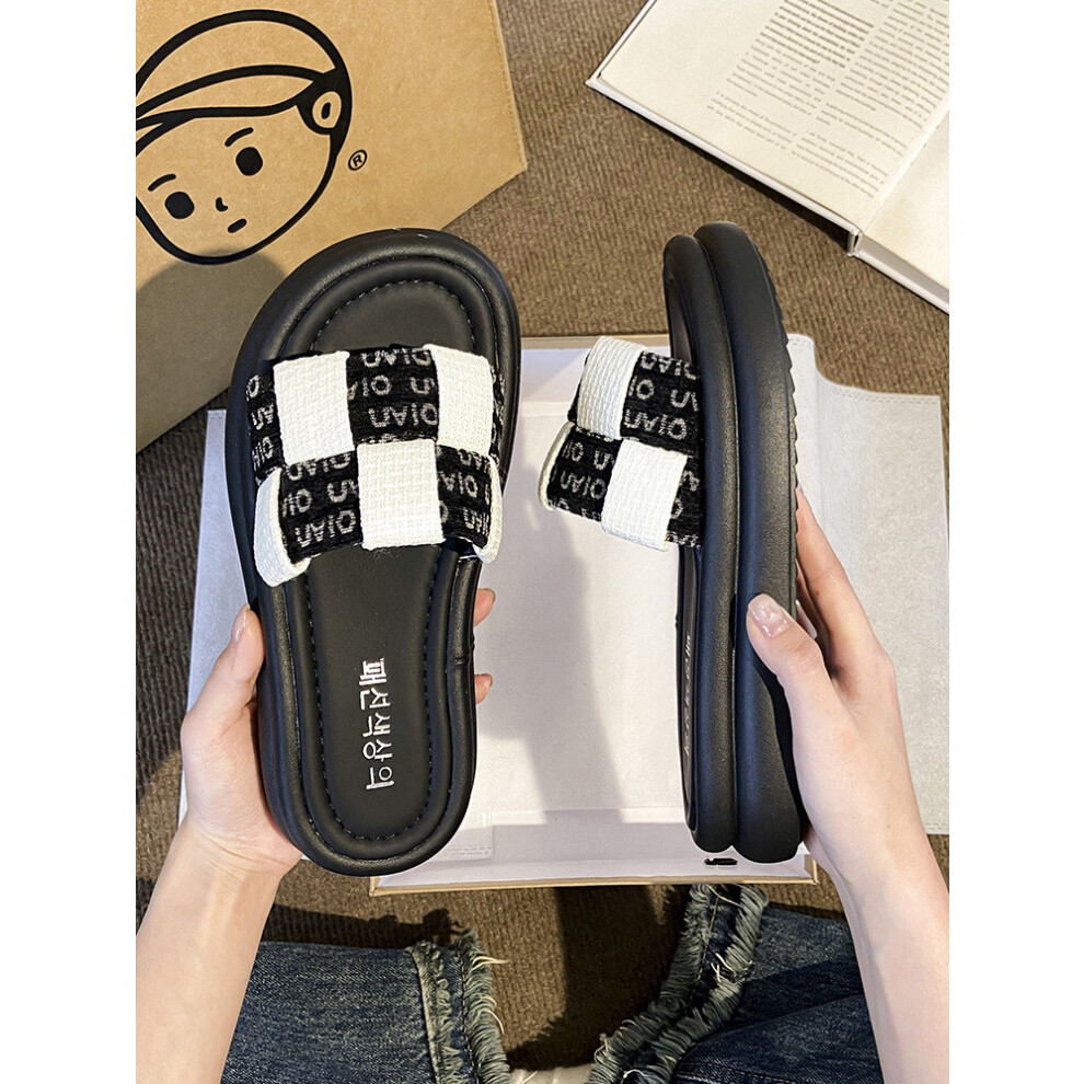 (Black,40)ÚLtimo Verano Para Mujer Elegantes Pantuflas Plataforma Antideslizante Calzado Elegante Para Todas Las Ocasiones-image