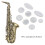 9Pcs Saxophone Button Set White Colour Sax Key 6