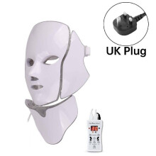 (UK) Led Photon 7 Face Mask Neck Beauty Instrument Therapy Wrinkles Anti Tool Aging
