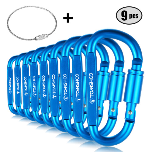 9er-Pack D-Ring-Karabiner mit Verriegelung 8,2  4,2 cm Silber 2