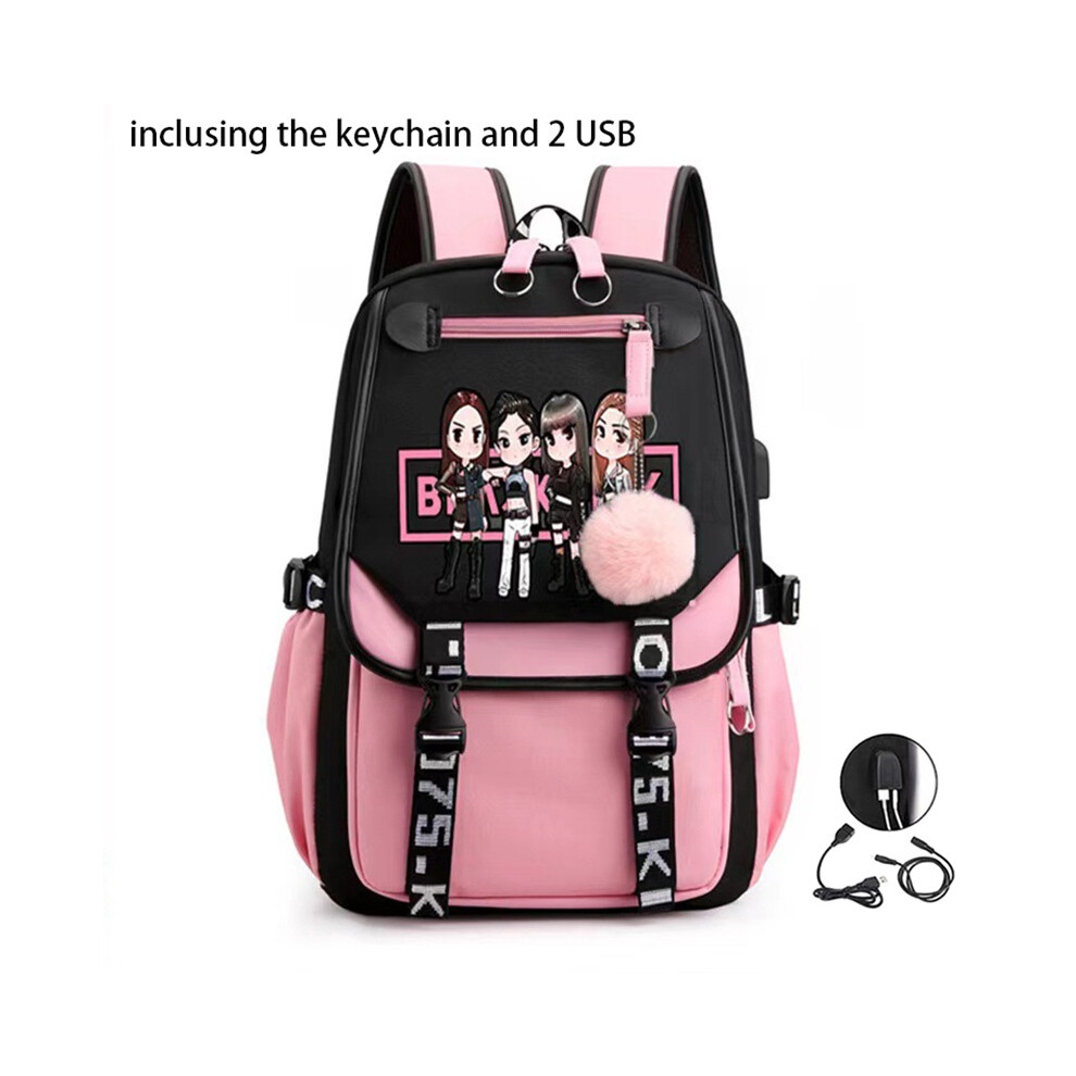 (Black Pink) Creative Peripheral Blackpink Fans Large Backpack Pendant Students Schoolbag