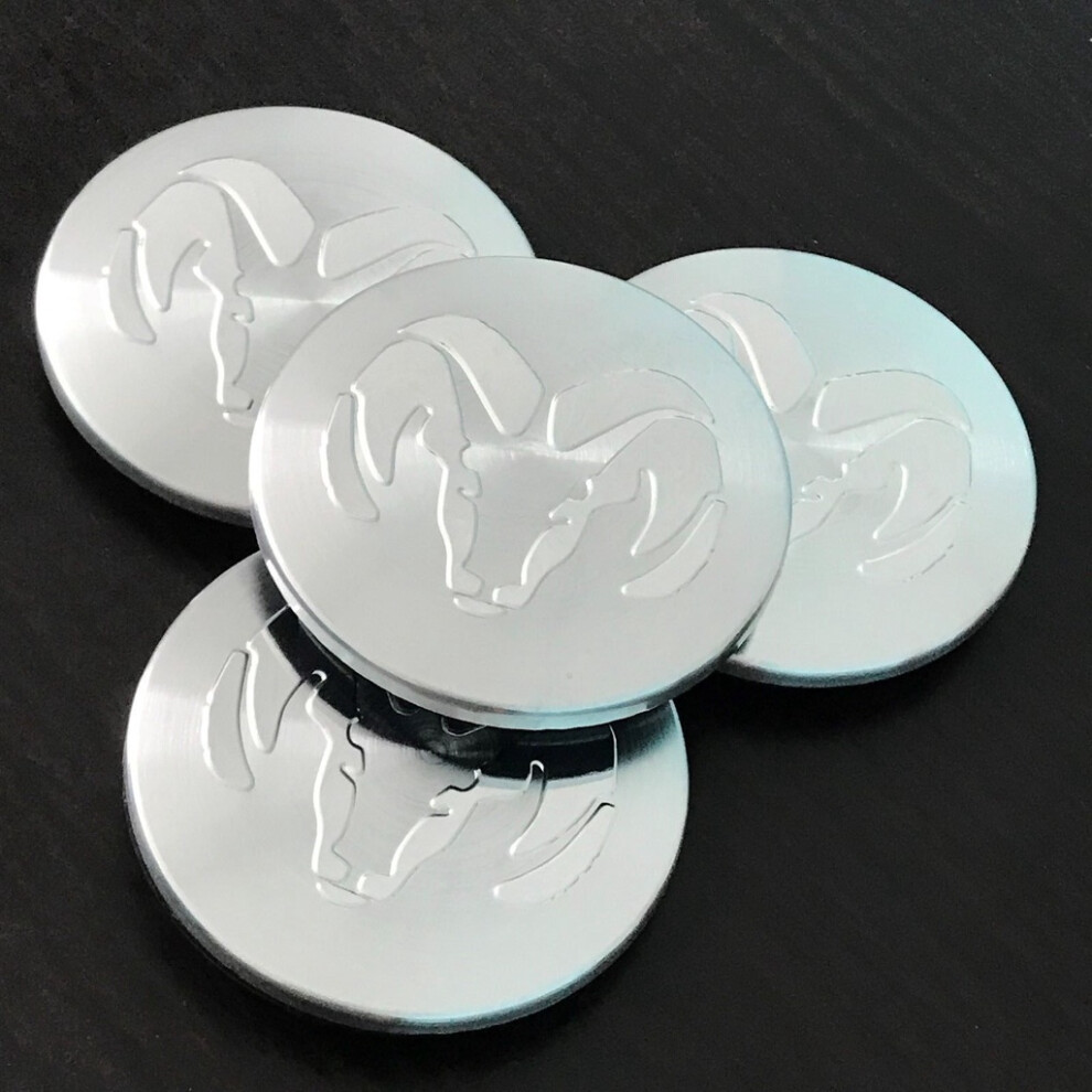 (White, 63mm) Machined 4pc Set Dodge Center Wheel Hub Caps Ram 1500 Dakota 63mm Durango-image-OPC-PJK2M7P-NEW