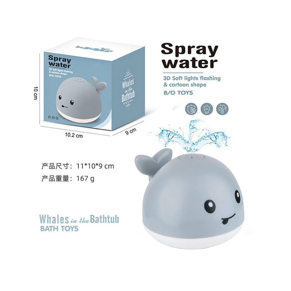 (Water Jet Whale Grey) Water Whale Automatic Spray Bath Toy With Led Lights Baby Bathroom Toy Kids-image-OPC-PJK2N65-NEW