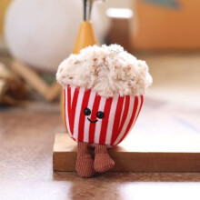 Cute Popcorn Plush Toy Keychain Stuffed Doll Kids Pendant Decoration Backpack