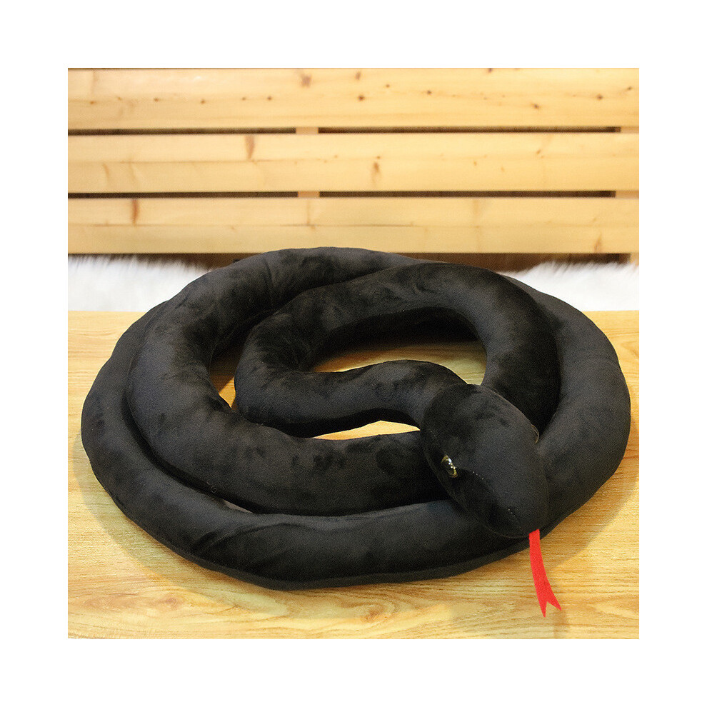 ( 300Cm/118.11In) Snakes Plush Giant Toy Simulated Realistic Animal Doll Prank Prop Pp Cotton Black
