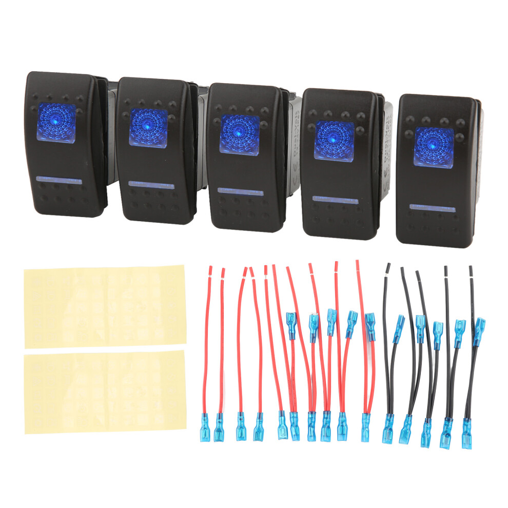 Led 5Pin Rocker Switch 12V/24V Car Rocker Switch Blue/Light 9121376479625