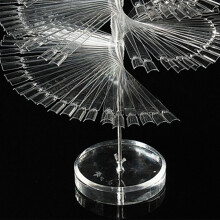 120 Stäbchen Nagelkunst Farbkarte Displayständer Spiral Abnehmbar Tragbar Ventilatorförmig Nagelprobenregal Transparent Farbe