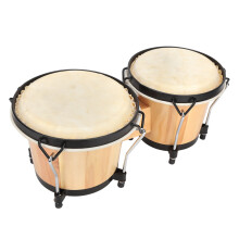 African Drum Natural Wood with Wrench for Music