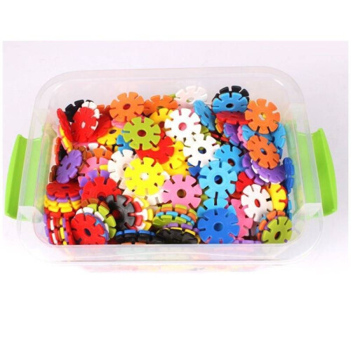 (500 Pcs)Schneeflocke Bausteine Lernspielzeug Kunststoffmaterialien Geschenke Kinder 1