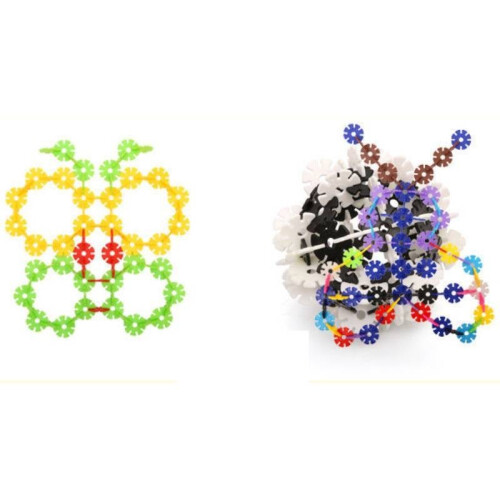 (500 Pcs)Schneeflocke Bausteine Lernspielzeug Kunststoffmaterialien Geschenke Kinder 2