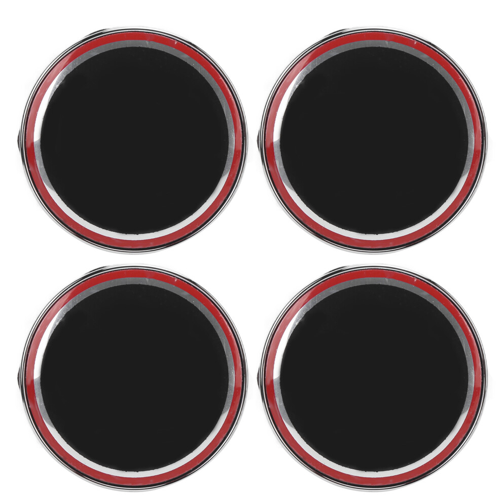 4Pcs Car Wheel Centre Cap Cover Waterproof Black/Red 9121376480416
