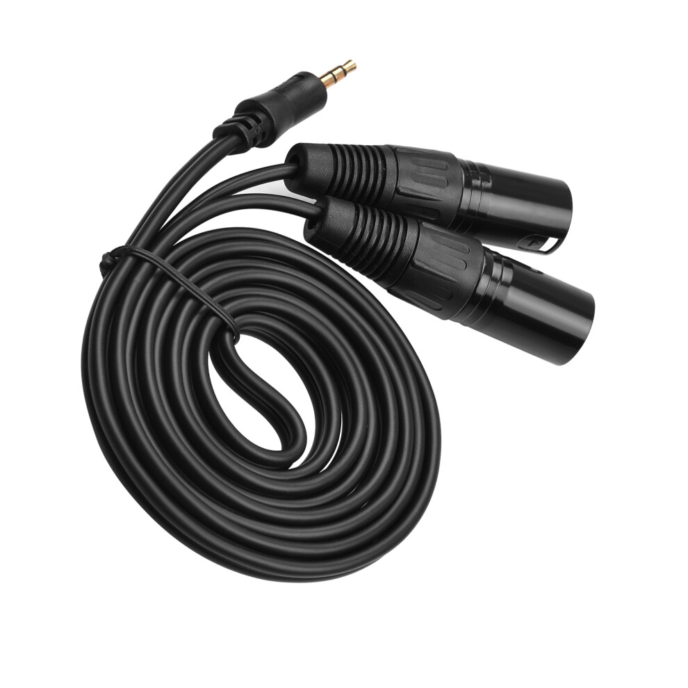 4.9Ft 3.5Mm To Dual Xlr Female Trs Cable 1/8 Inch Stereo Audio Adapter 6931339982580