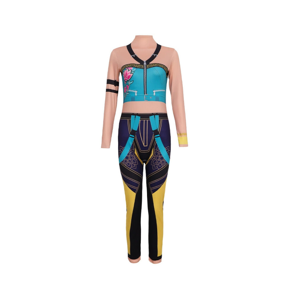 (Zoey, 140) Kpop Demon Hunters Zoey Rumi Cosplay Jumpsuit Costume Halloween Performance