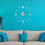(Silver)Modern Diy Analog 3d Mirror Surface Large Number Wall Clock Sticker Home Decor 9