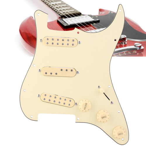 SSS29 Beige Plastic Electric Guitar Loaded 2