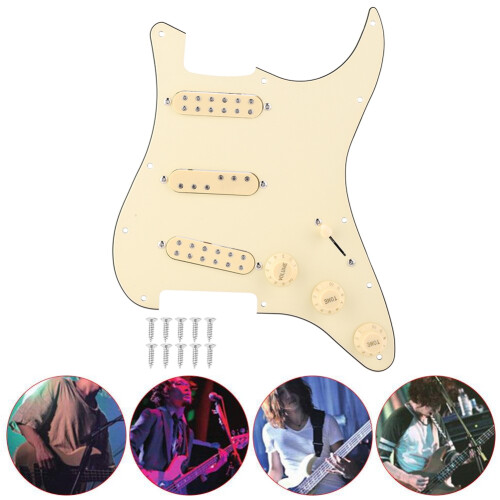 SSS29 Beige Plastic Electric Guitar Loaded 1