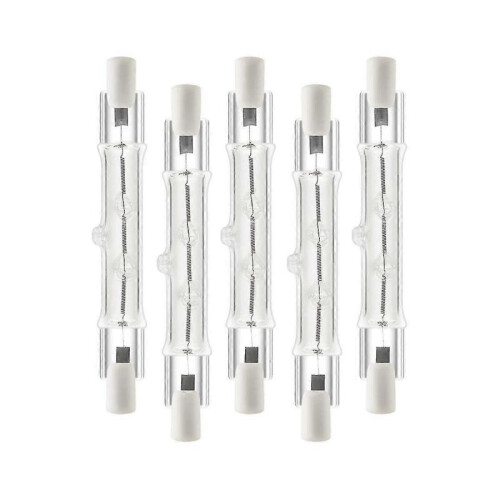 5 Pack R7S 118mm 300W 230V,R7S Halogen Linear Light Bulb, Dimmable Halogen Lamp compatible Construct