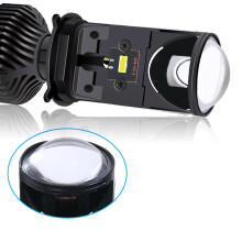Motorrad-LED-Kopflichtlampe Hochhelles Fischaugenglas-Kit Aluminium 12–24V Hoch-/Niedrigstrahl Y8-H4