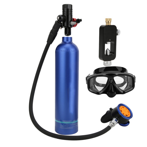 1L Blue Aluminium Empty Oxygen Cylinder Rebreather 1