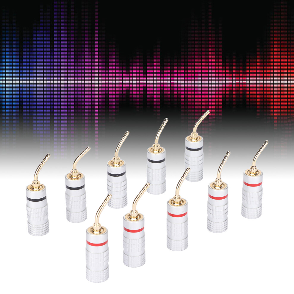 10Pcs 24K Gold Plated Banana Plug Needle Type For Speaker Wire & Home Theater 9321339997283