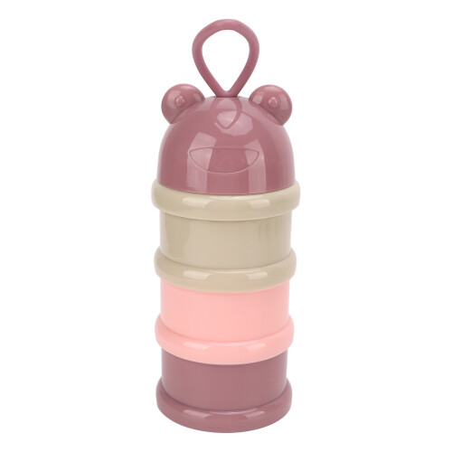 Stackable Baby Milk Powder Dispenser 3 Layers Light Pink Portable Snack Storage 1