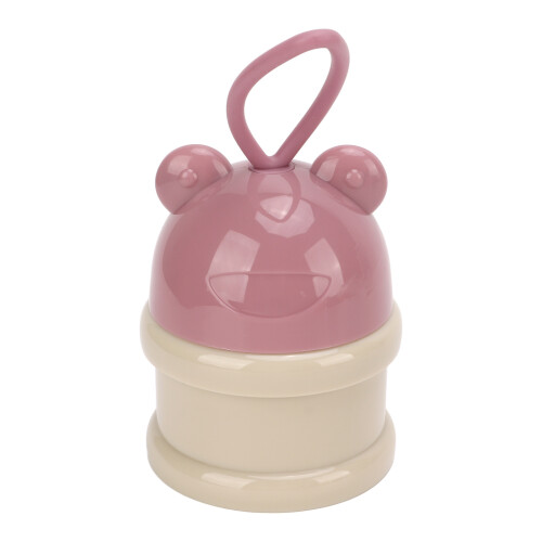 Stackable Baby Milk Powder Dispenser 3 Layers Light Pink Portable Snack Storage 2