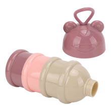 Stackable Baby Milk Powder Dispenser 3 Layers Light Pink Portable Snack Storage
