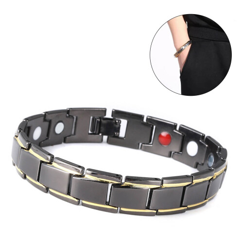 Magnetarmband 21.5cm Gold Schwarz Germanium 2