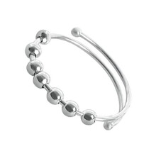 Fidget-Ring Offenes Design Verstellbar 17 mm Silber
