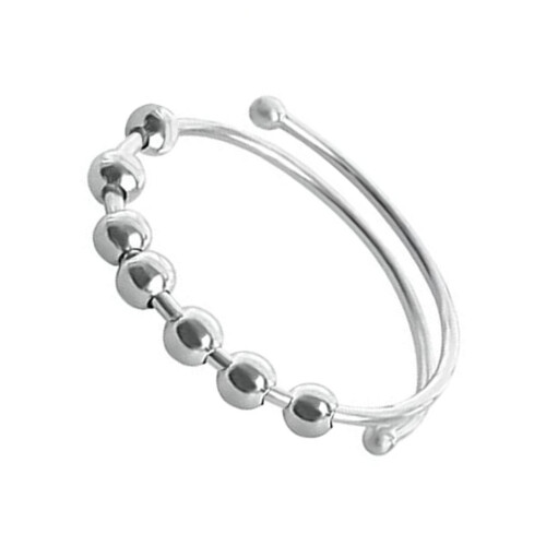 Fidget-Ring Offenes Design Verstellbar 17 mm Silber