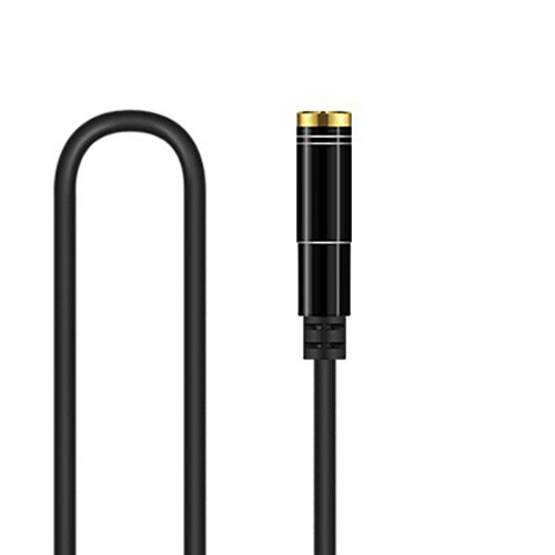 Silikon-Audio-Splitterkabel 1 m schwarzes Headset 2