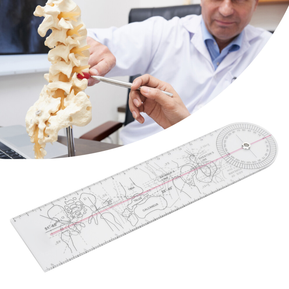 PVC Goniometer Angle Ruler 360 Joint Motion Range Measure for Physical Therapy