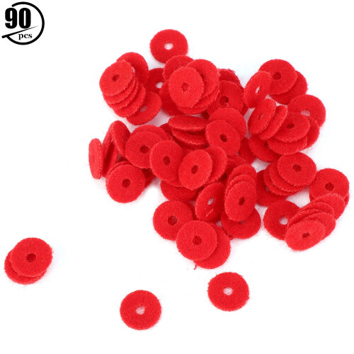 90Pcs Piano Ring Gaskets Soft Wool Small Red