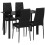 Homcom HOMCOM Dining Table Set for 4, Kitchen Table and Chairs w/ Padded Seat Black 9