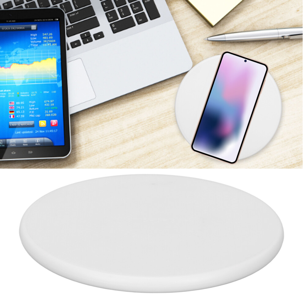 Compact 5W Wireless Phone Charger For S21/S20/S10 - 5V Input White 7901340015965