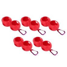 5 Stück Golfball Silikon Doppelfallhülle Tragbarer Golfball-Schutzhülle Cover Rot