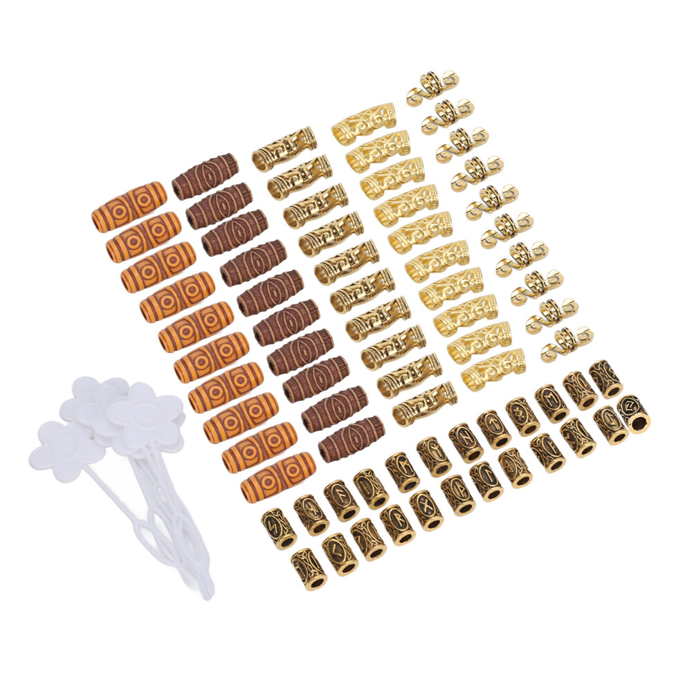 Unisex Gold Diy Hair Tube Bead Set For Men Women Alloy Resin Dreadlocks Accessories