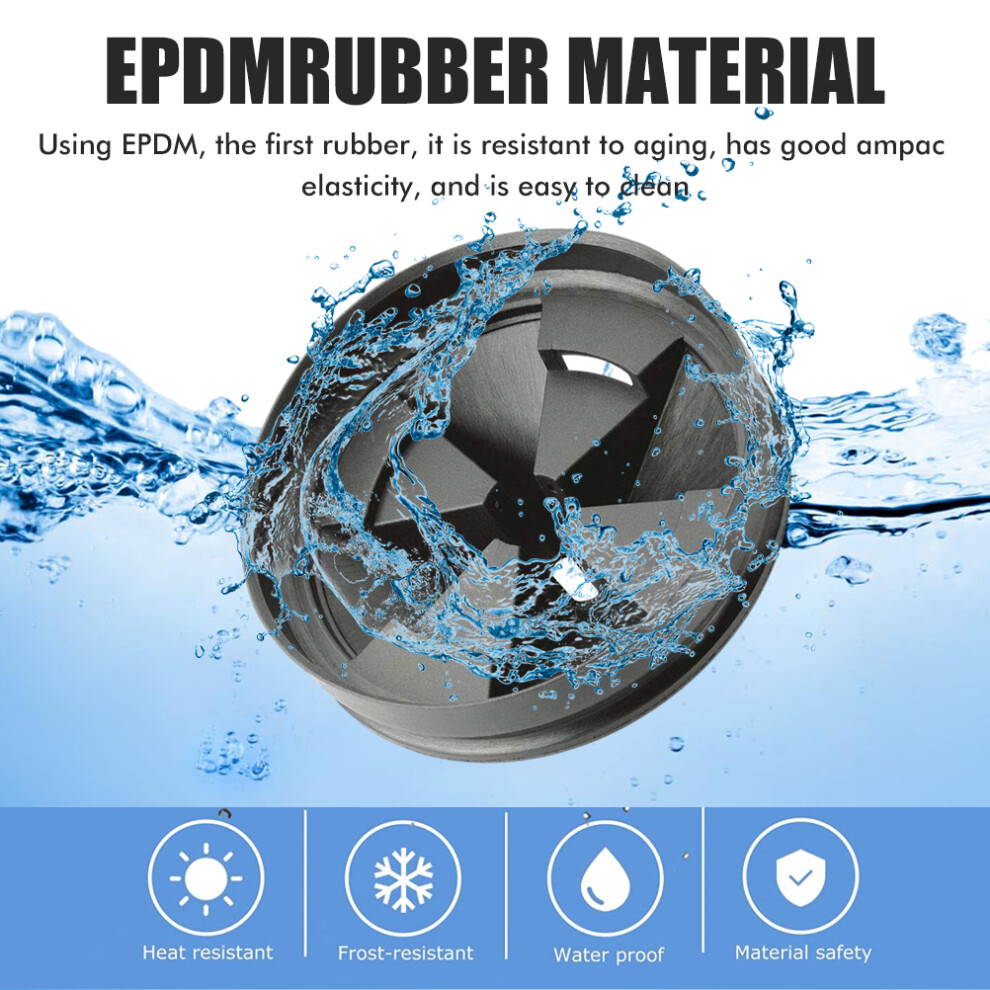 Garbage Disposal Splash Guard Baffle 8.7Cm Black Sink Plugs 4911340019590