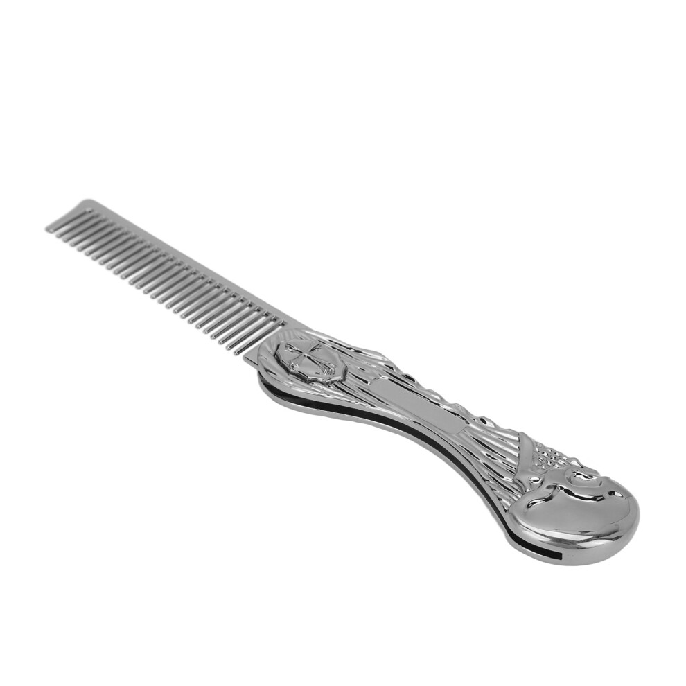 Unisex Silver Foldable Comb: Zinc Alloy Anti-Static Hair & Beard Styler