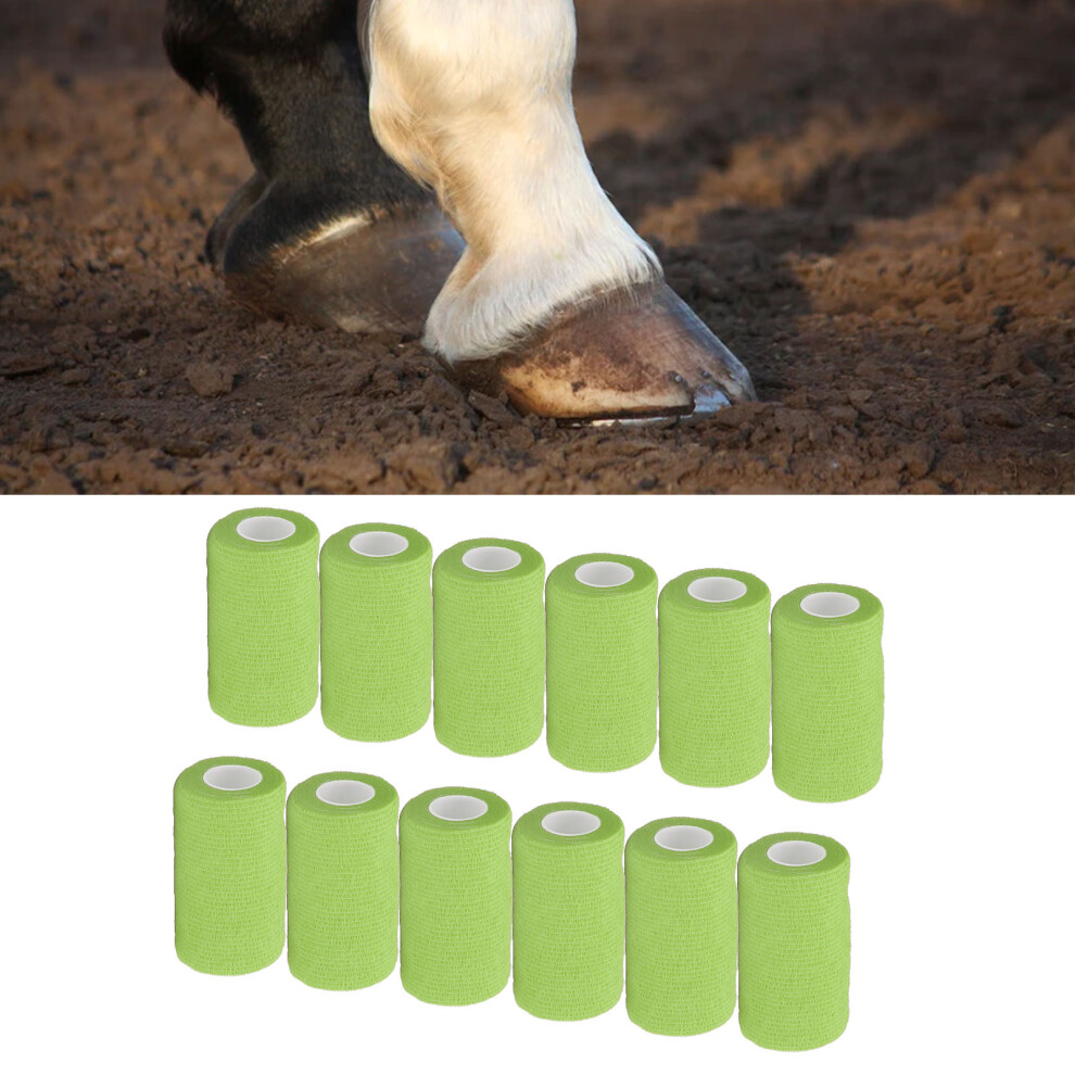 Green 12Pcs Natural Latex Elastic Bandages 10Cm For Animals Cows Dogs