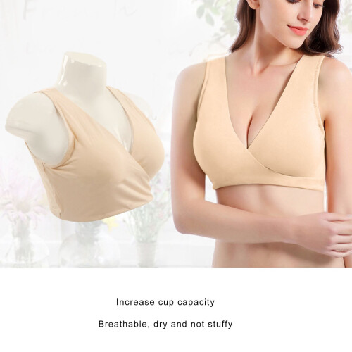 Fleshcolor Wireless Nursing Bra M Cotton Polyurethane Comfortable 2