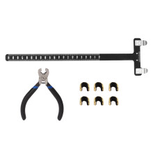 Bowstring-Bogenkettenknoten Punkt Zange Set T-Line Maßstab Nocken Schnallenzange Kit für Bogenschießen Compoundrolle Bogen Drehkit Schwarz